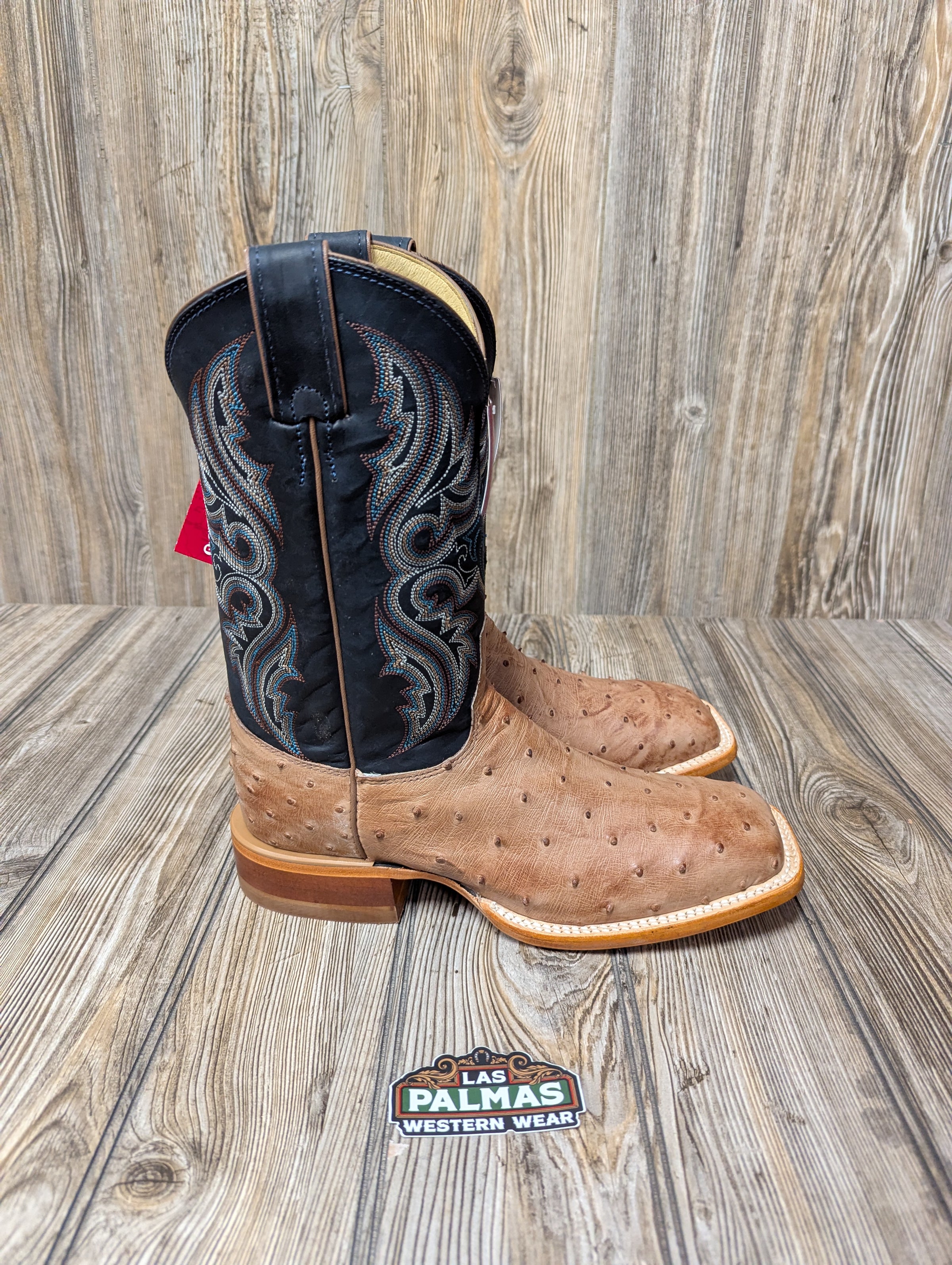 justin ostrich skin boots