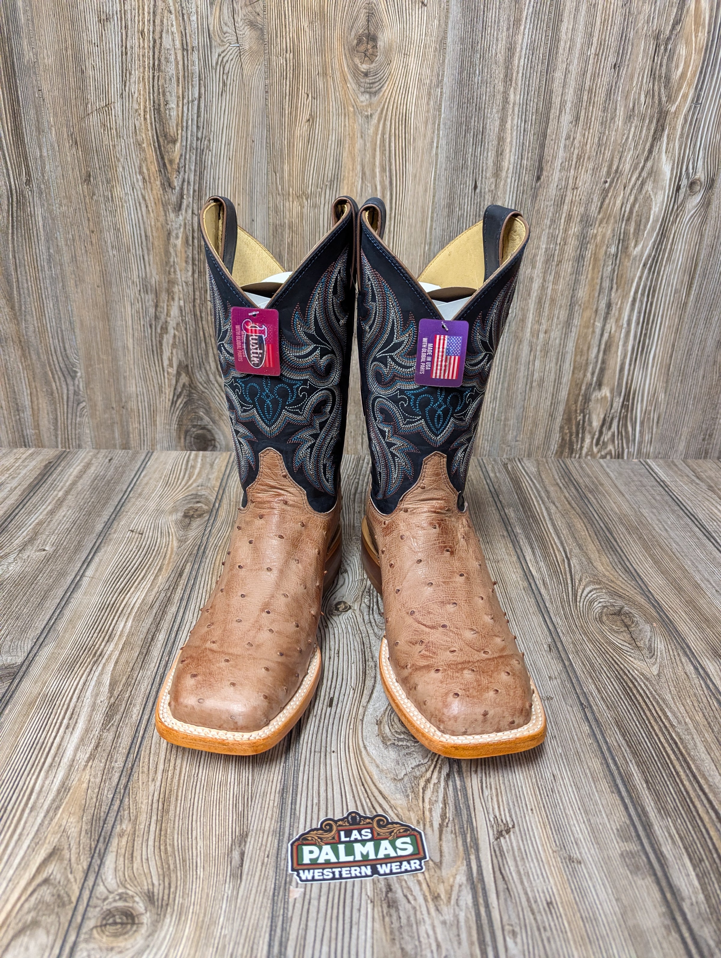 justin ostrich skin boots
