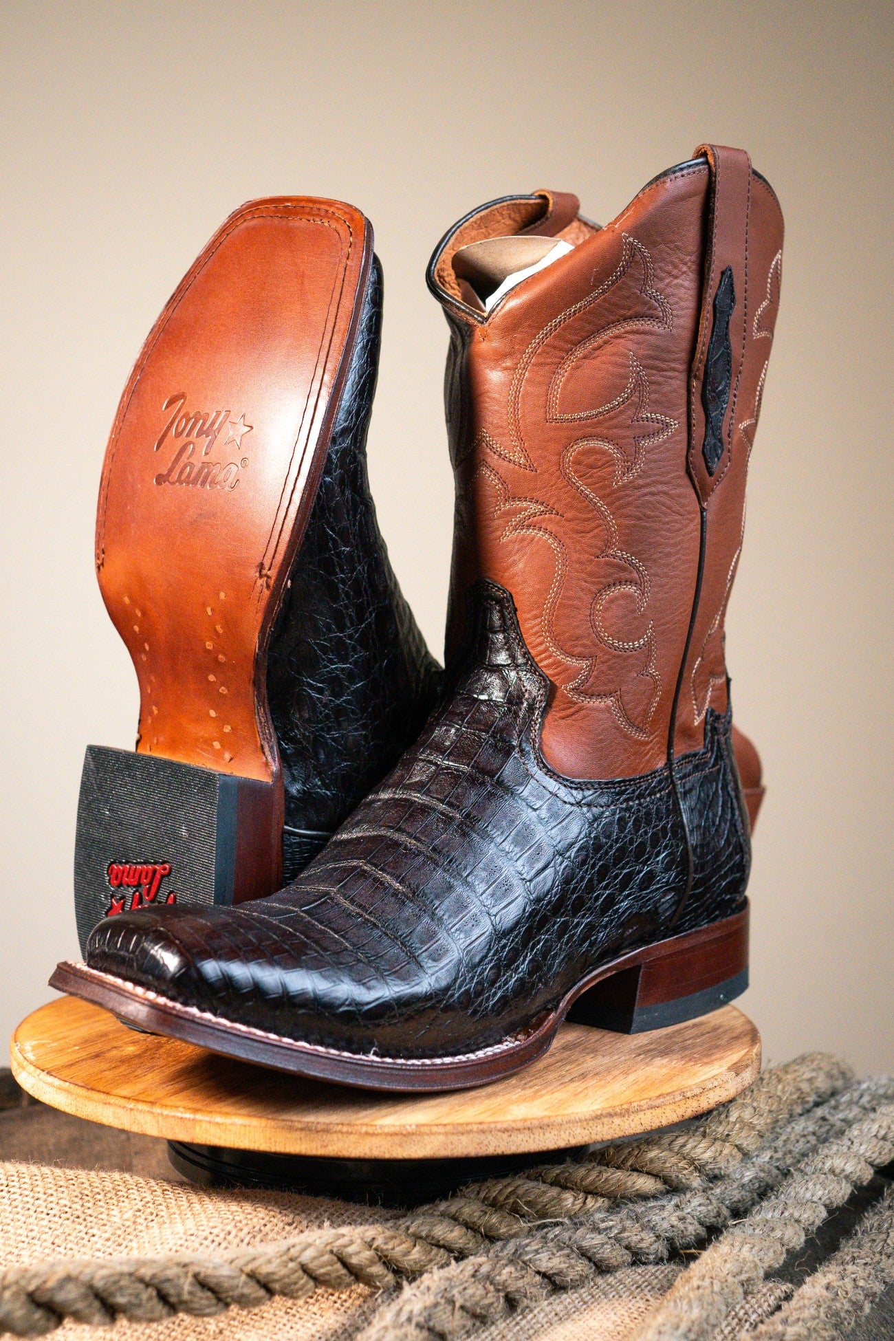 Tony Lama Mens Canyon Brown Caiman Boot | Las Palmas Western Wear