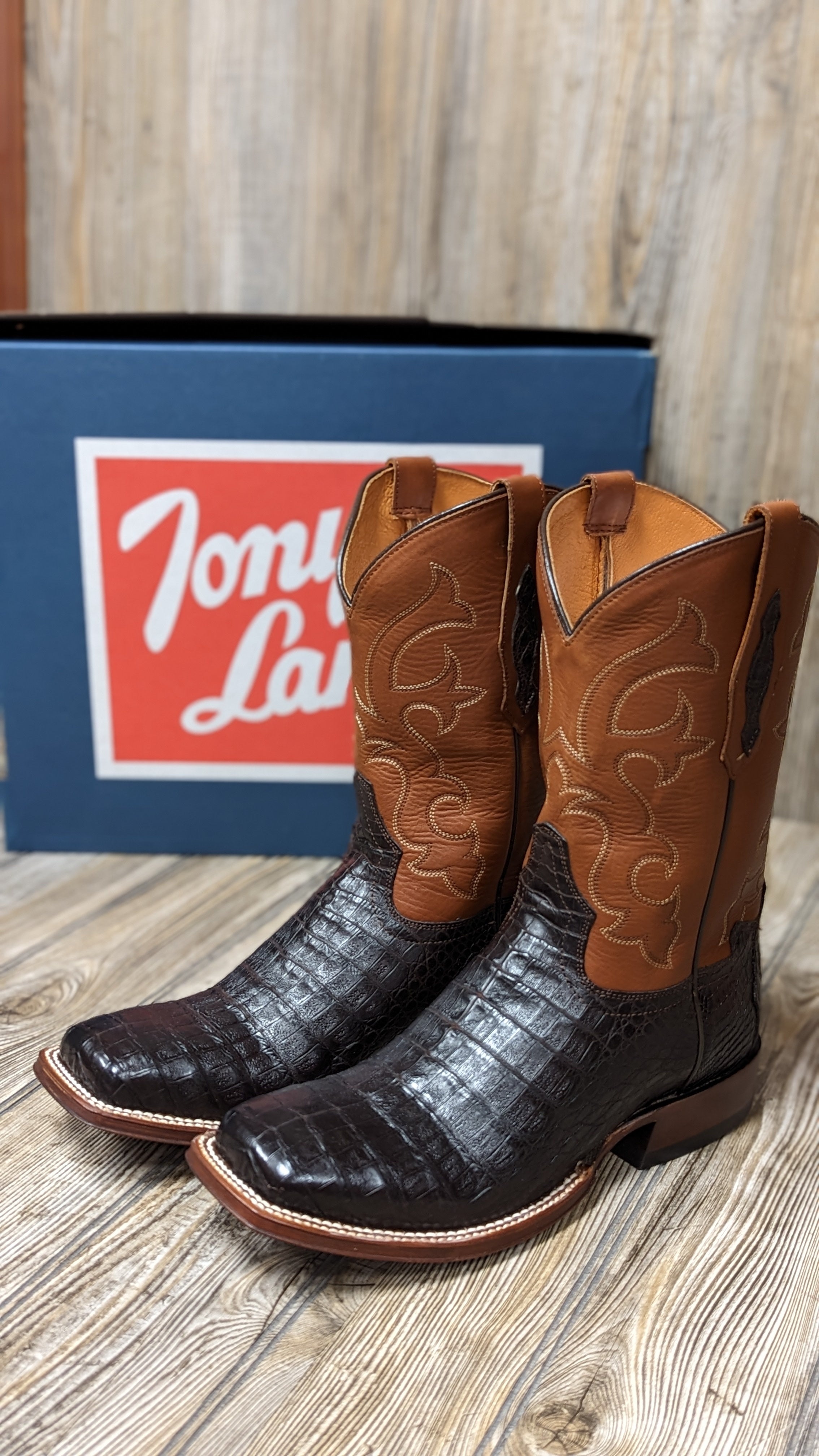 Tony lama black caiman boots best sale