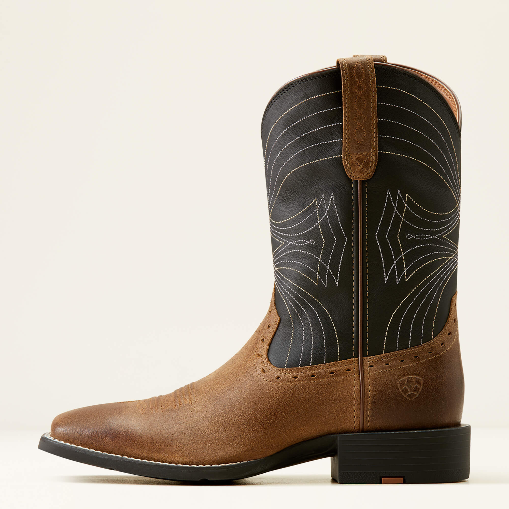 Ariat sport western wide square toe black top